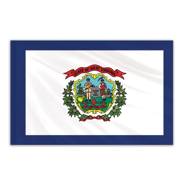 Global Flags Unlimited West Virginia Indoor Nylon Flag 6'x10' 200718